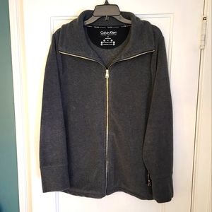 Calvin Klein Womens Plus Grey Full Zip Active Performance Fleece, Size 1X